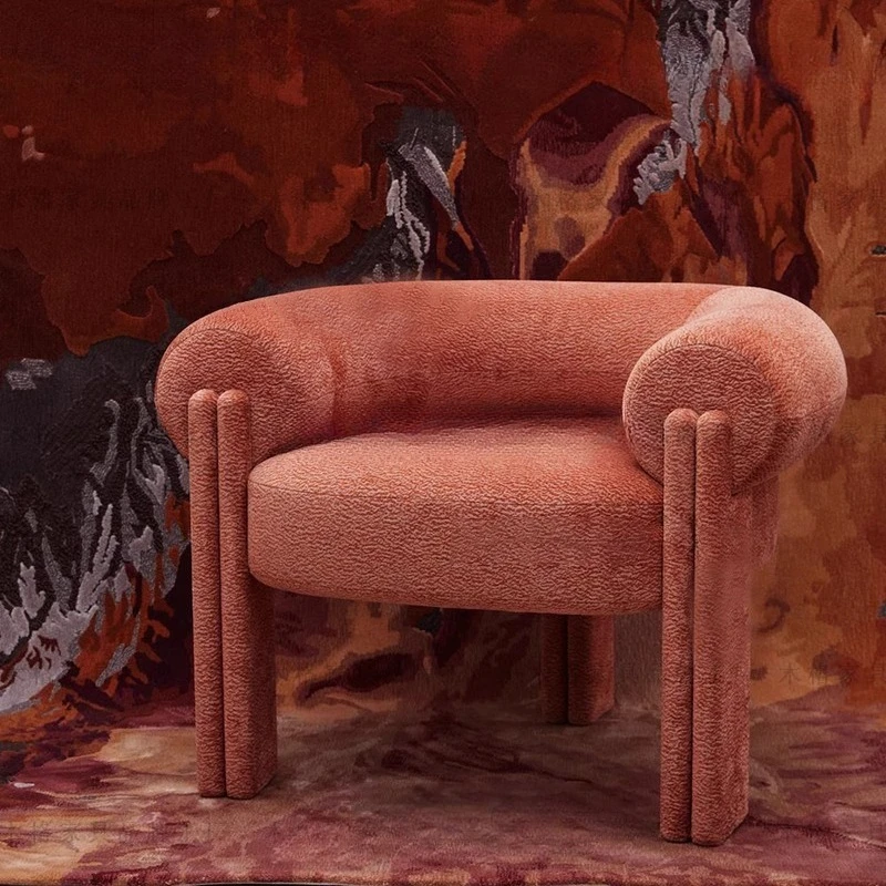 

Lazy single sofa chair Chinese light luxury leisure chair hotel negotiation special-shaped armrest