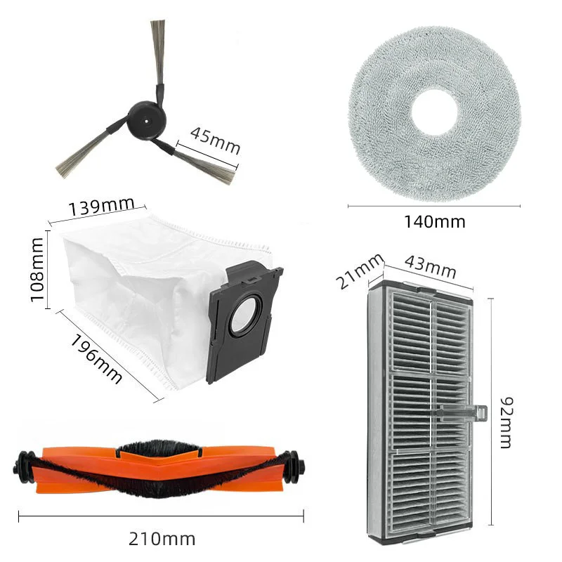 Roller Side Brush Hepa FIlter Mop Cloth Rags For Dreame X40 X40 Ultra/X40 Pro Robot Sweeping Cleaner Dust Bags Bin Accessories