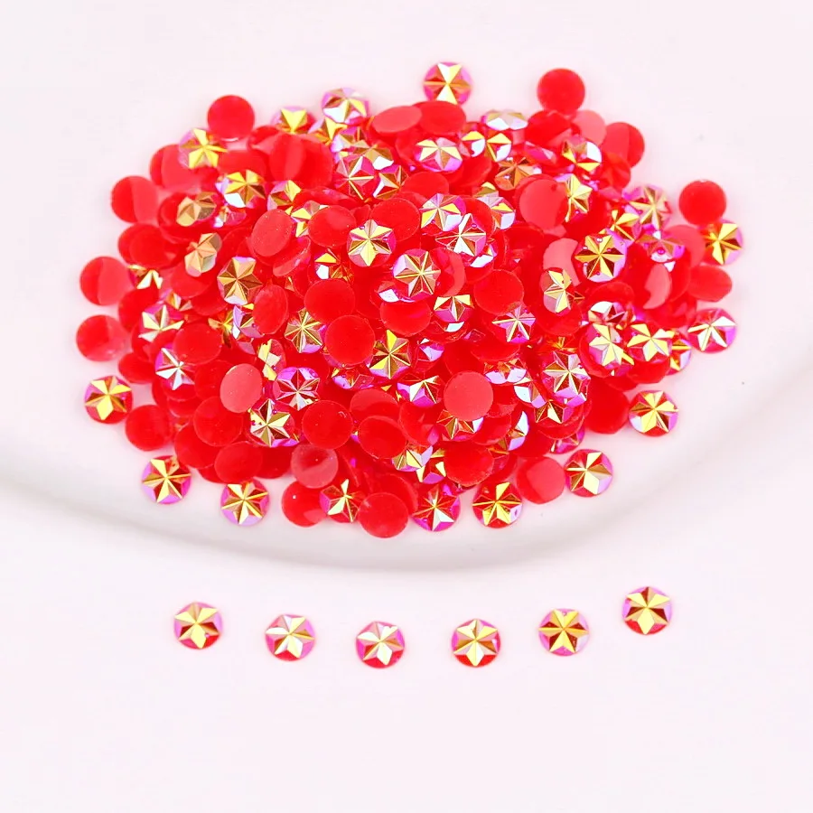 5mm/500 Stück, Blumenmuster AB Flache Runde Strass-Steine, Mehrfarbige Kristall-Edelsteine, Nagelkunst Handwerksteine DIY-Verzierung – Detail 3