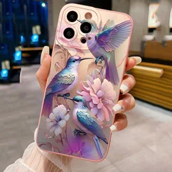 Phone Case for Xiaomi Redmi 14c 13 4G 13c 12c Note 14 12 11 13 Pro Plus 5G 12s 11s 10s 10 Pro 4G Flower Bird Pattern Matte Cover