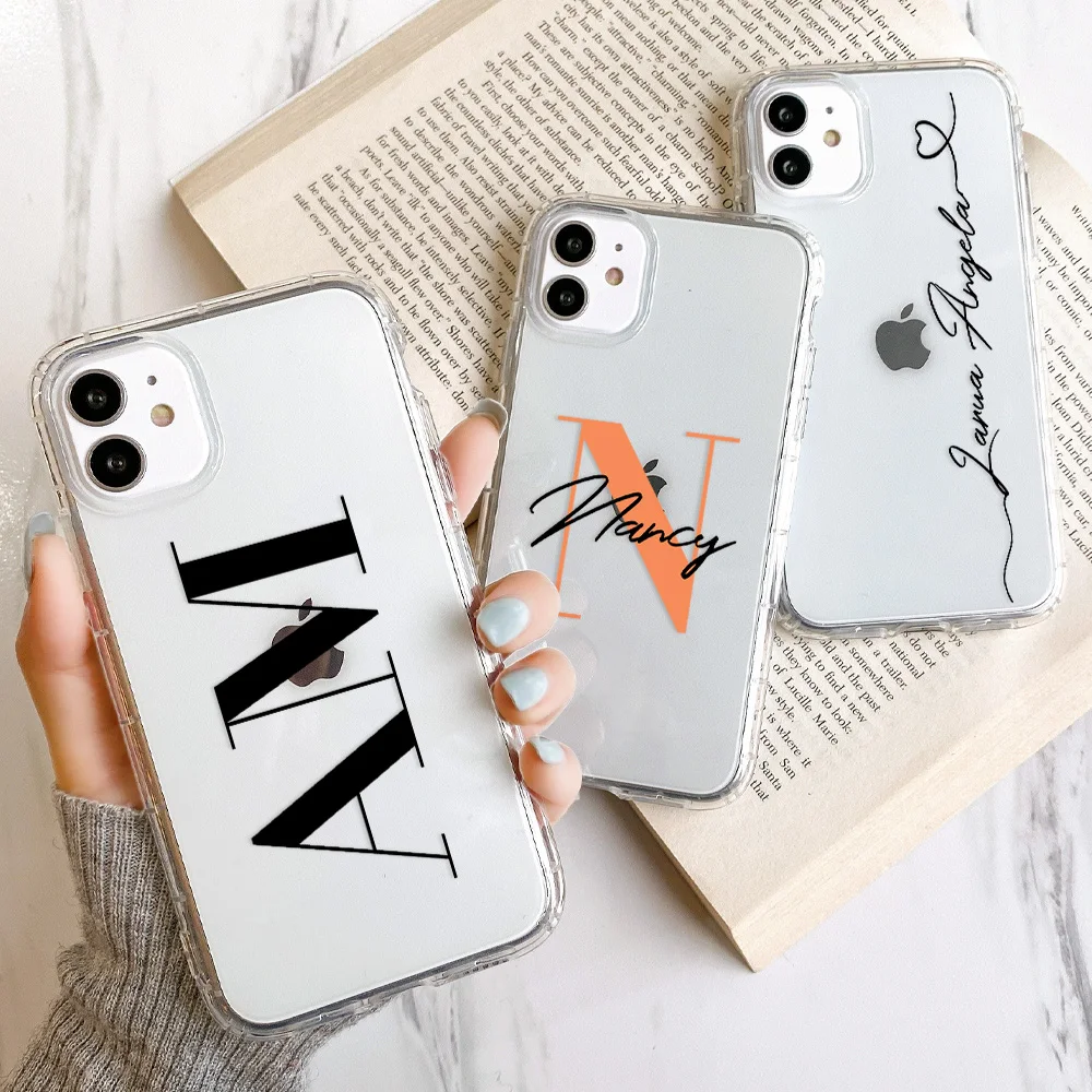 Luxury Personalized Name Case For Samsung A73 A72 A55 A54 A53 A35 A34 A23 A14 A13 A05 A04S Customized DIY Shockproof Transparent