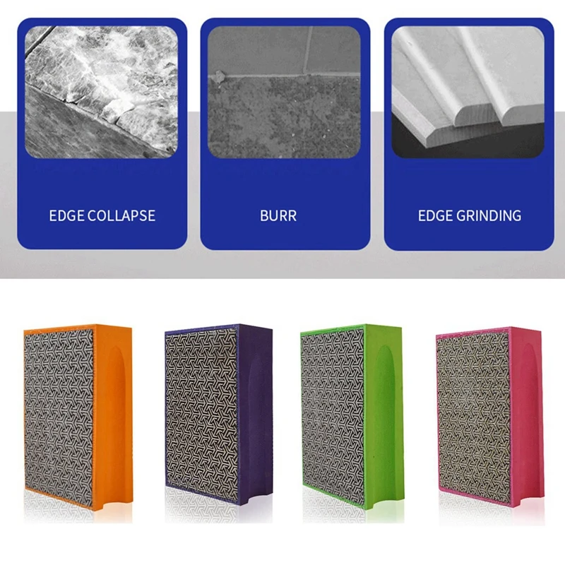 4-teilige Handpolierpads für Fliesen, Glas, Schleifblock, wie abgebildet, Stein, Marmor, Keramik, Schleifscheibe