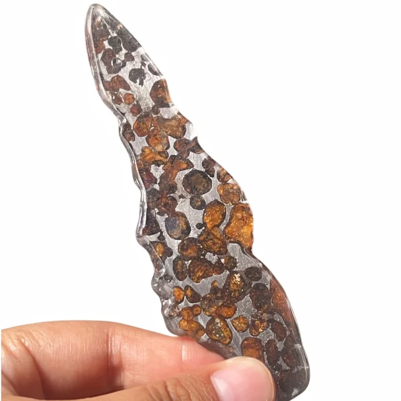 14.1g Sericho Pallastie meteorite slice Olivine Meteorite Natural Specimen Meteorite material Collection - from Kenya -QA820