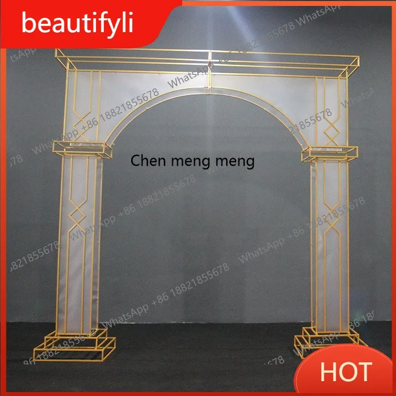 A139 Wrought iron arch wedding special sunshine film arch door wedding props transparent background flower door ornament