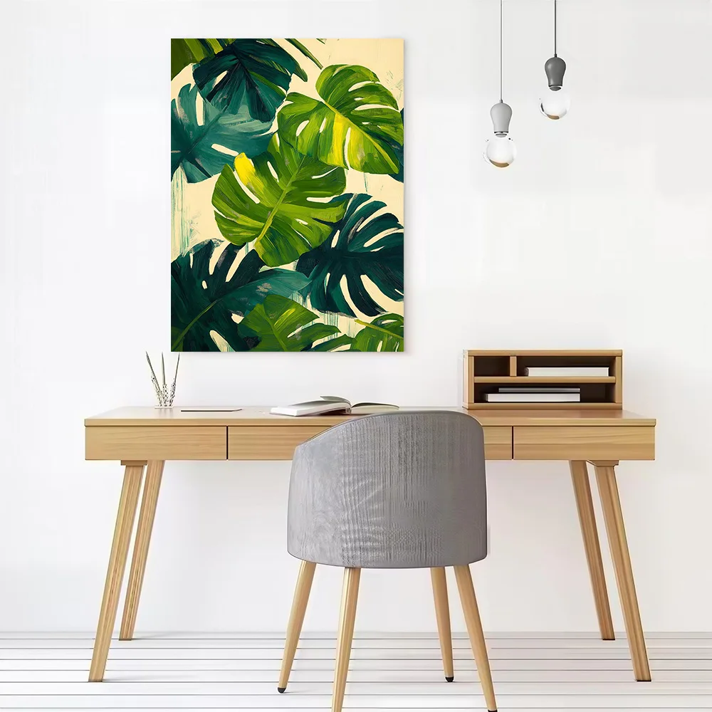 Monstera Leaves Painting Canvas Poster Wall Art Customizable High Quality Printed Picture for Modern Home Decoration Ornaments