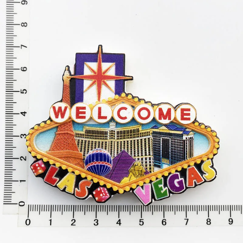 American Las Vegas Travel Fridge Magnets Resin UV World Tourism Collection Magnetic Fridge Magnet Craft Souvenirs