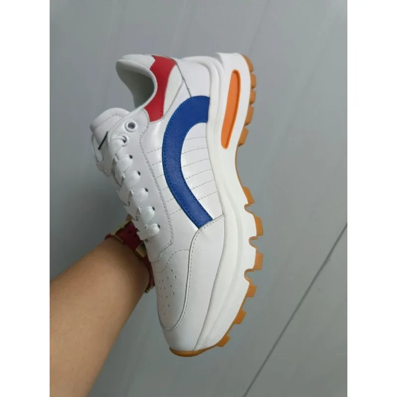 2024 Men Leather Sneakers New Fashion Breathable Running Shoes Outdoor Sports Casual Sneakers Tenis Masculino 38-45