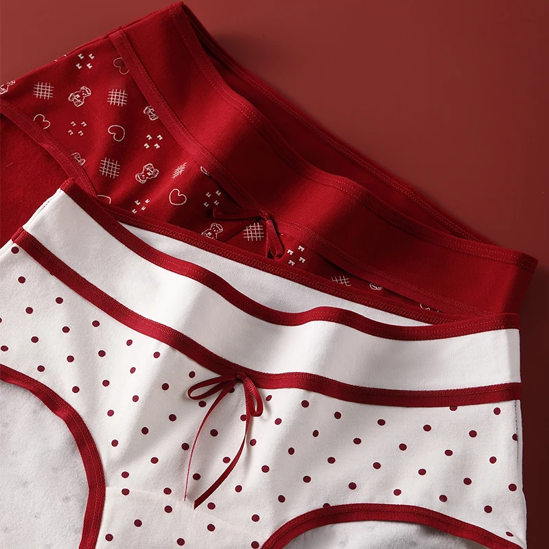 Soft Women Underwear Lady Christmas Women's Lingerie Holiday Gifts Sports Belly Reducing Panties Set Pack Women's Cotton Briefs