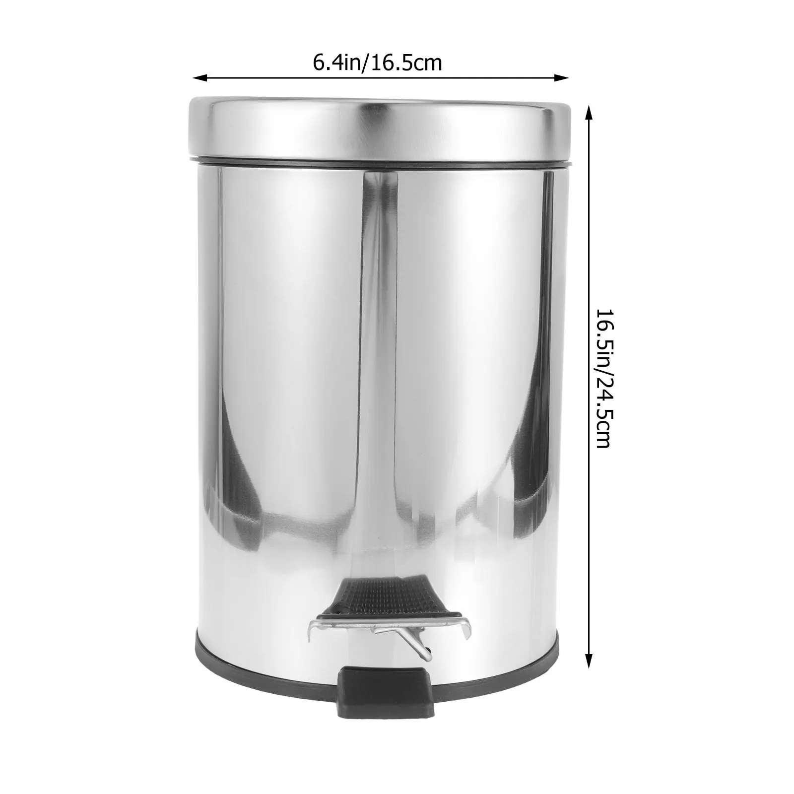 

Pedal Trash Can Office for Kitchen Trashcans Kitchens with Cover Garbage Stainless Steel Household Rubbish Bin