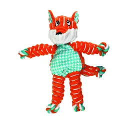 KONG - Floppy Knots Fox - Internal Knotted Ropes and Minimal Stuffing for Less Mess