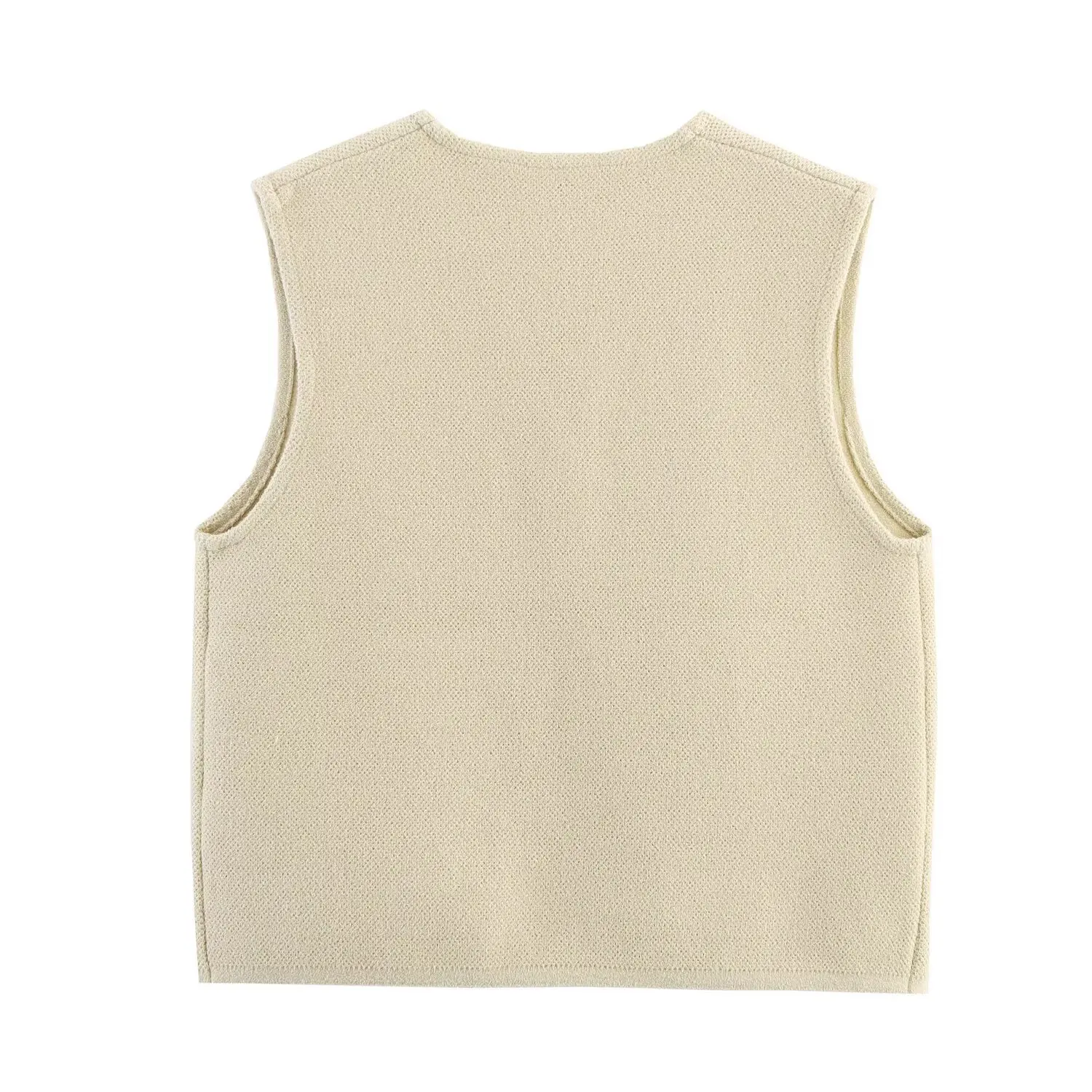 Chaleco de punto a la moda con diseño de un solo botón, sencillo pero elegante, recién llegado de otoño de comercio