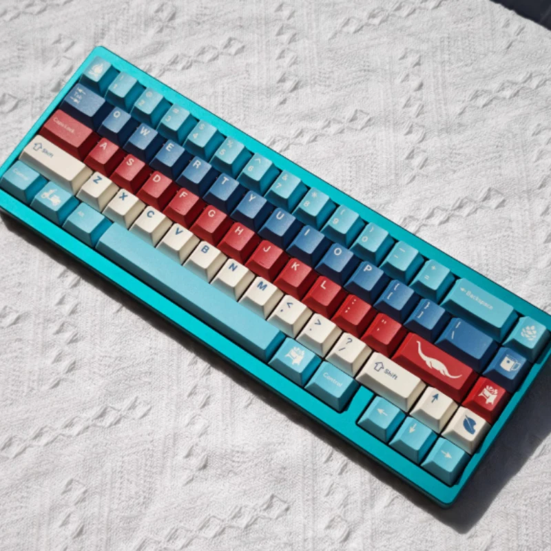 

Lake Blue Theme Keycaps Set Customized 85% PBT Sublimation Cherry Profile Keyboard Cap for Mechanical Keyboard Accessories Gifts