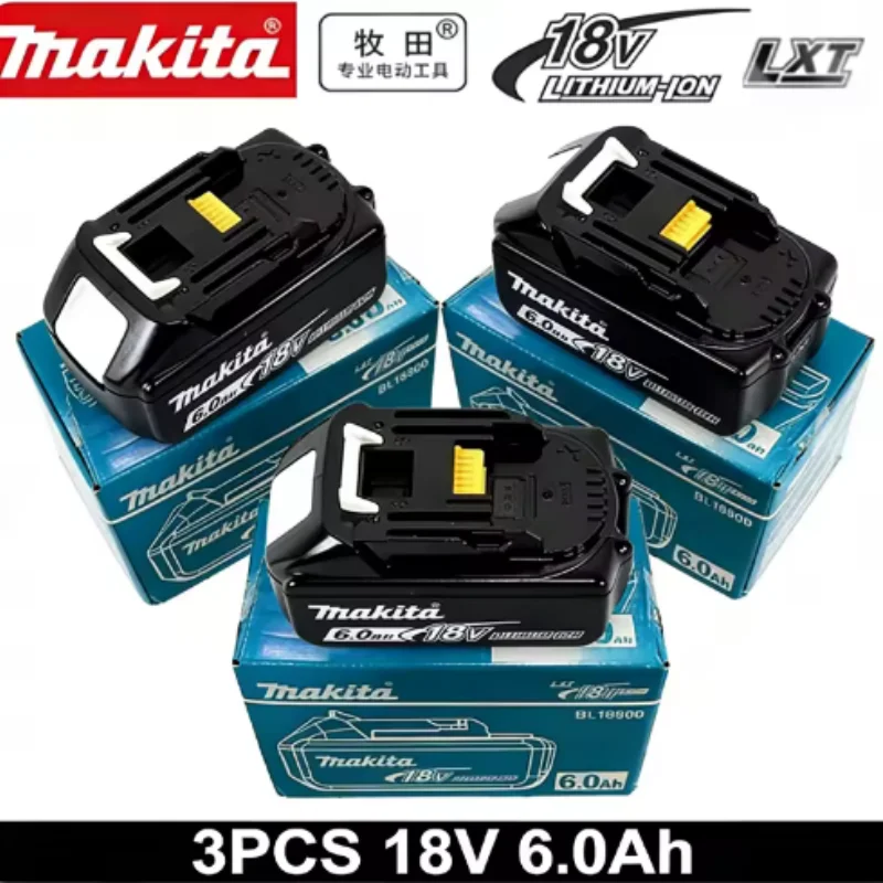 Batería Makita 100% original de 18V y 6,0Ah, para herramientas eléctricas Makita BL1830, BL1830B, BL1840, BL1840B, BL1850, BL1860B