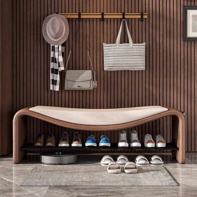 Light luxury and high-end sense, simple entry shoe change stool cabinet, entrance bench