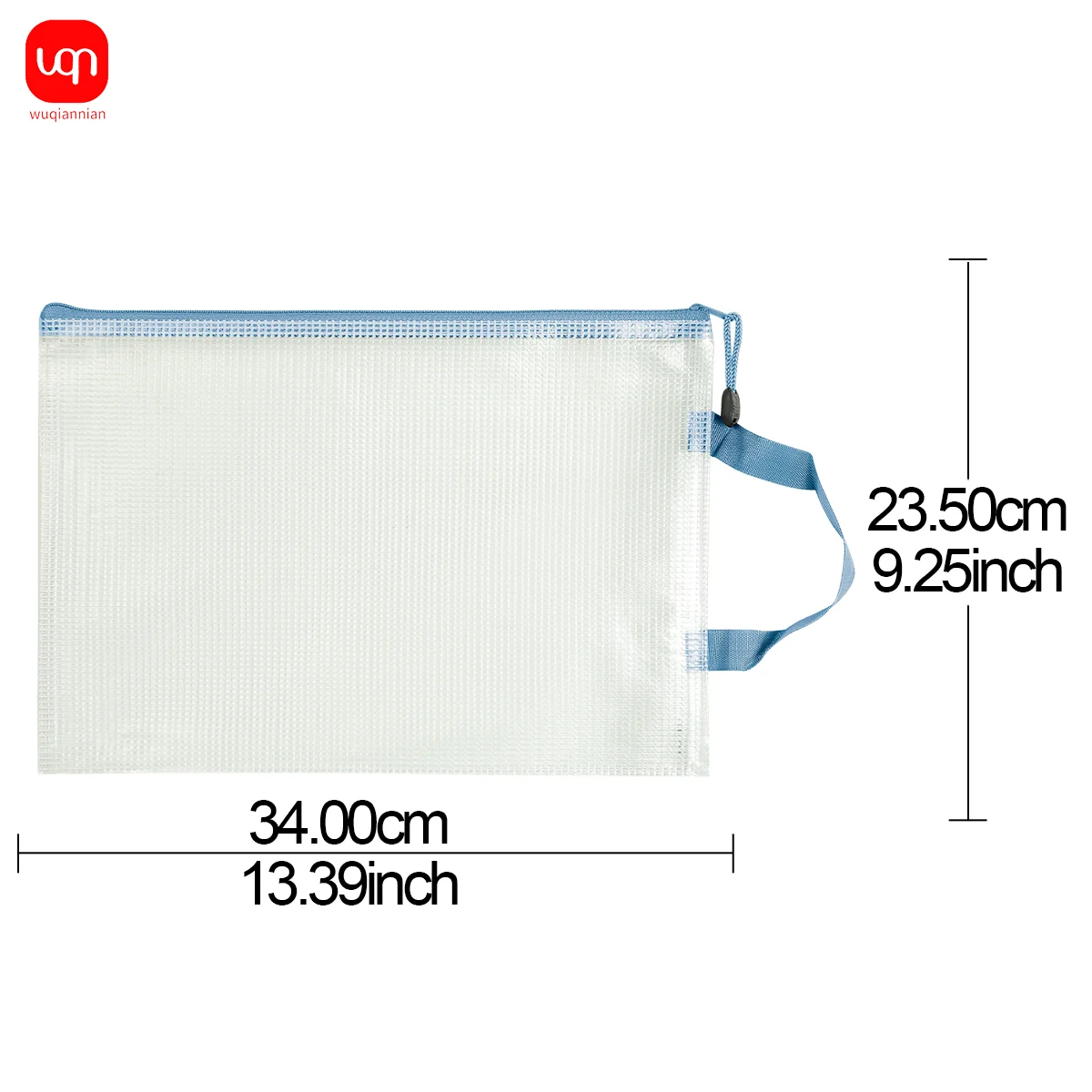 WQN-5/20 قطعة أكياس تخزين كلاسيكية A4 أكياس شبكية محمولة شفافة ذات سعة كبيرة لوازم مكتبية مدرسية