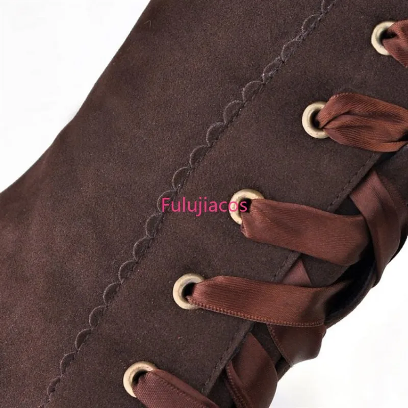 Damskie Kozaki Rockowe Buty Kobieta Sexy Kozaki za Udo Wysokie Szpilki Seksowne Sznurowane Średniowieczne Gotyckie Steampunk Retro Styl Cosplay Kozaki Rycerskie