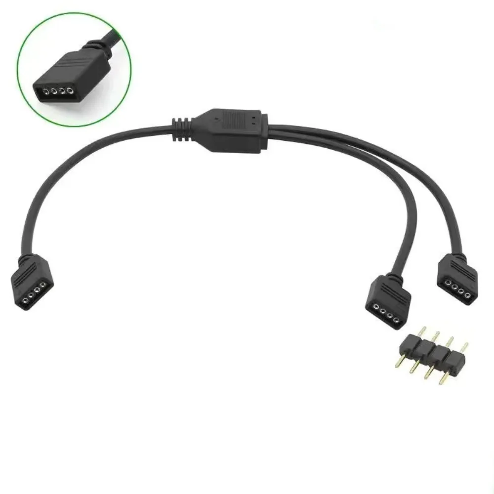 Professional 12V/5V ARGB Extension Cable 3Pin Universal RGB Splitter Cord Female to Female Computer Case Fans Adapter PC Build