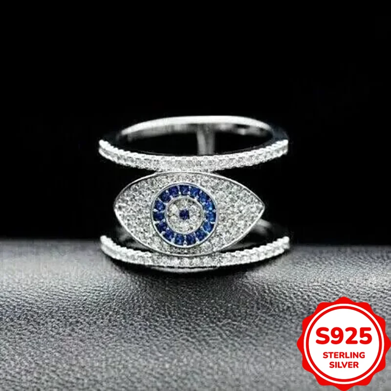 

Fashionable and Personalized Authentic S925 Silver Hollow Horse Eye Ladies Commuting All-match Ring