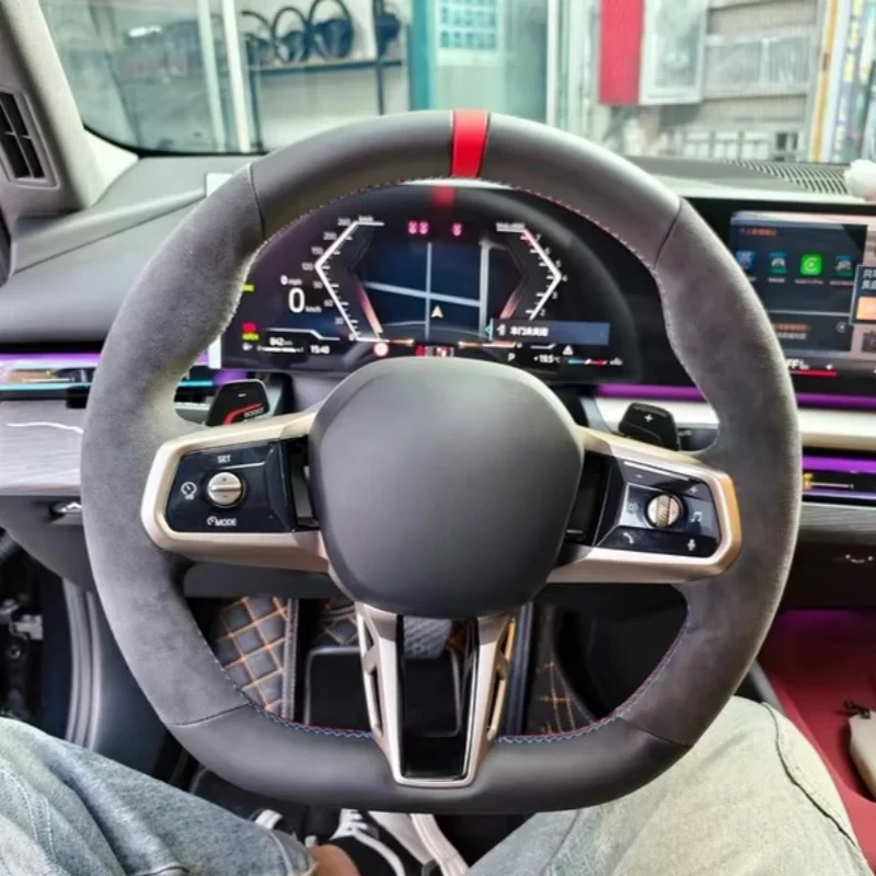 Hand-Sewn Suede Car Steering Wheel 3 Series 6Series 4 Series 1 Series X3 X1 Accessories Steering Wheel Cover For BMW 5 Series