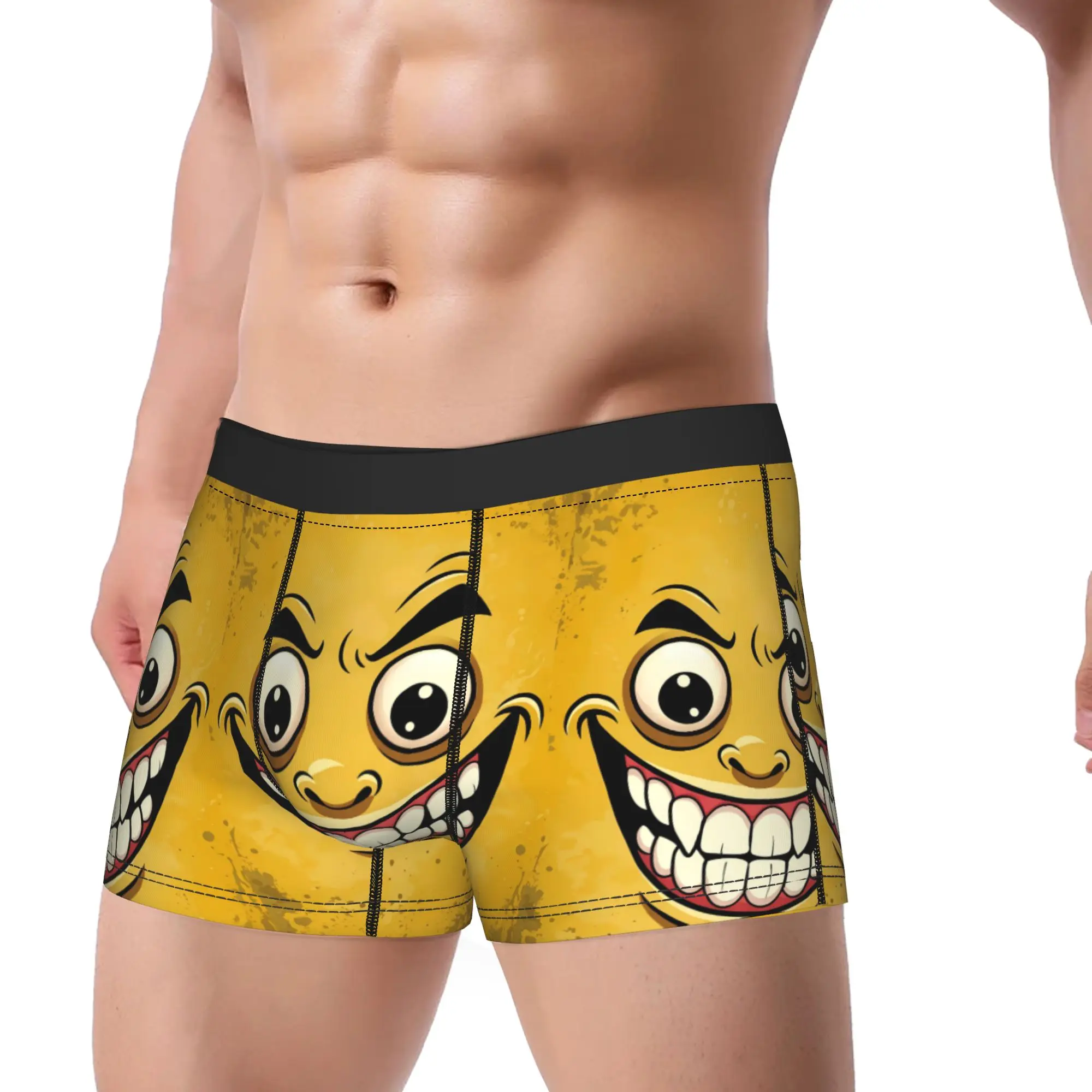 Novelty Funny Cartoon Style Exaggerated Expression Underwear  Custom Boxer Shorts Hot Sale Men's Underpants Shorts Briefs Gift
