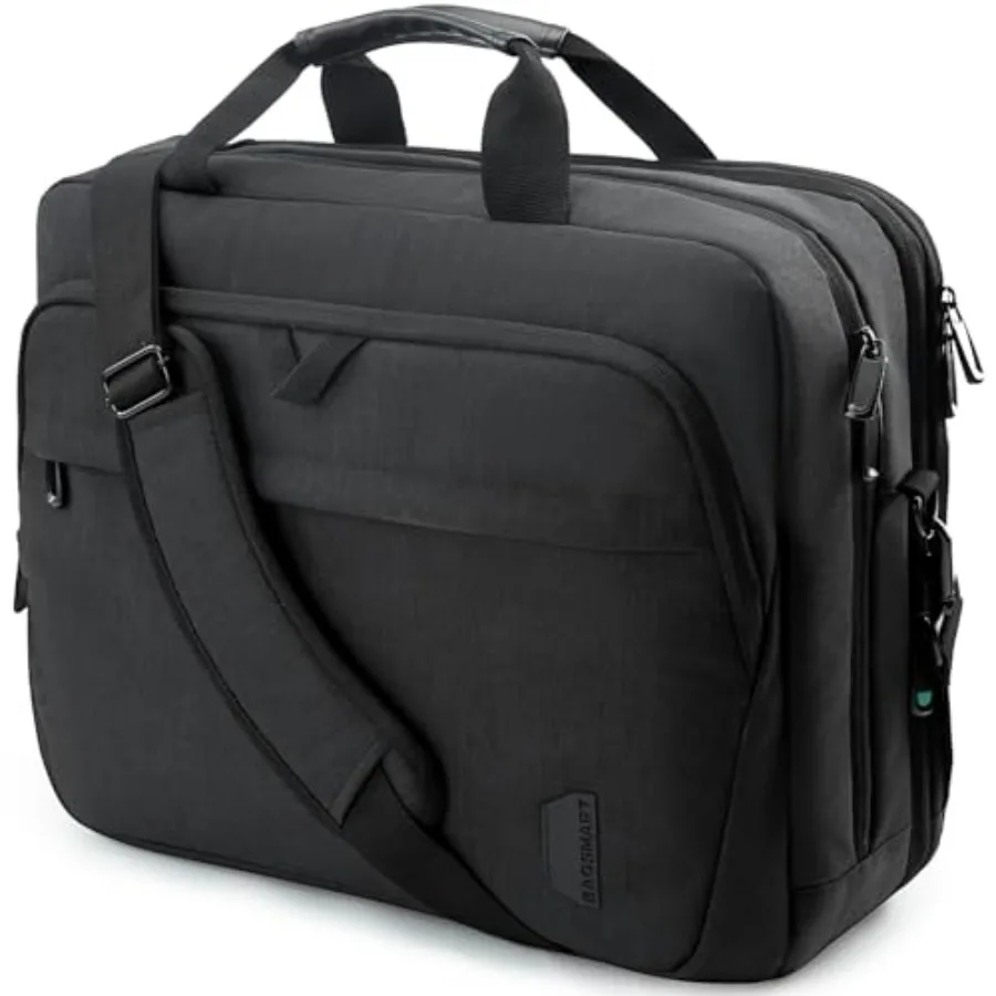 

17.3 ch Laptop Bag, Expandable Computer Bag Laptop Briefcase Men Women, Laptop Shoulder Bag, Work Bag Busess Travel Office, Bla