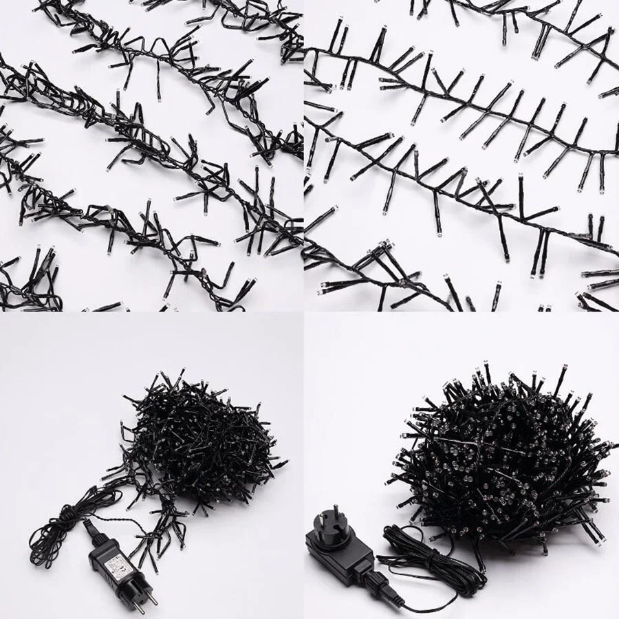 1000/1500 LED Firecracker String Light Outdoor LED Cluster Garland Fairy Lights 8 Modes Waterproof For Christmas Wedding Decor