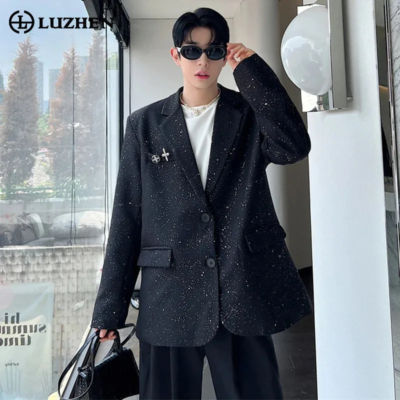 

LUZHEN Men's Blazers Korean Style Highend Niche Design Printing Suit Jacket Ruffian Handsome Man Slim Jacket Original New LZ5760