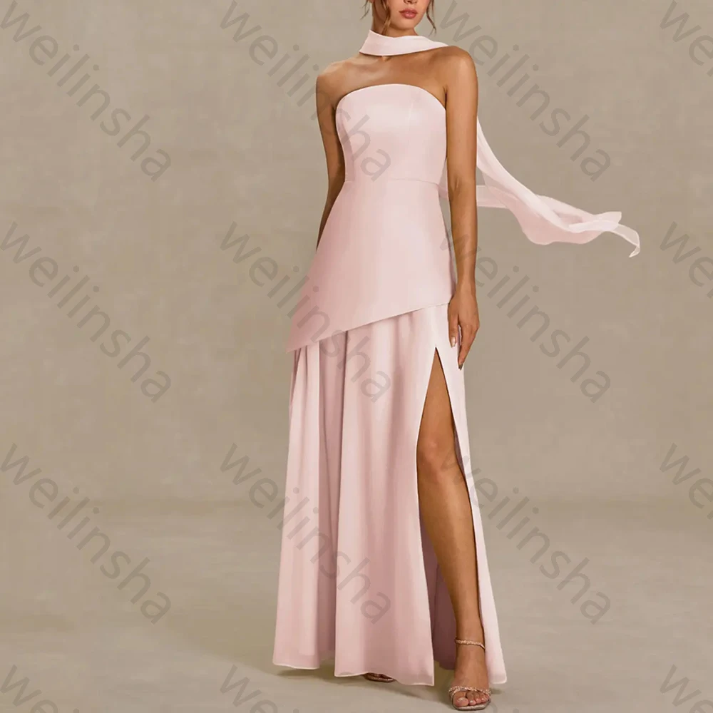 

Sexy Sleeveless Backless Evening Dresses Elegant Side Slit Long Dress Exquisite High Quality Prom Party Gowns Women Customized