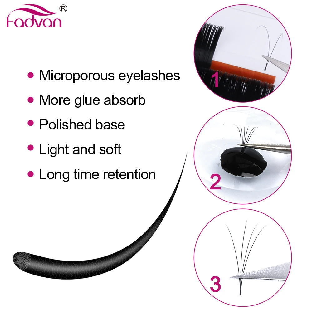 10 Case Easy Fanning Eyelash Extensions Faux mink Flare Soft Eye Lashes Russian Volume Eyelash Extensions Cilia Silk Lashes