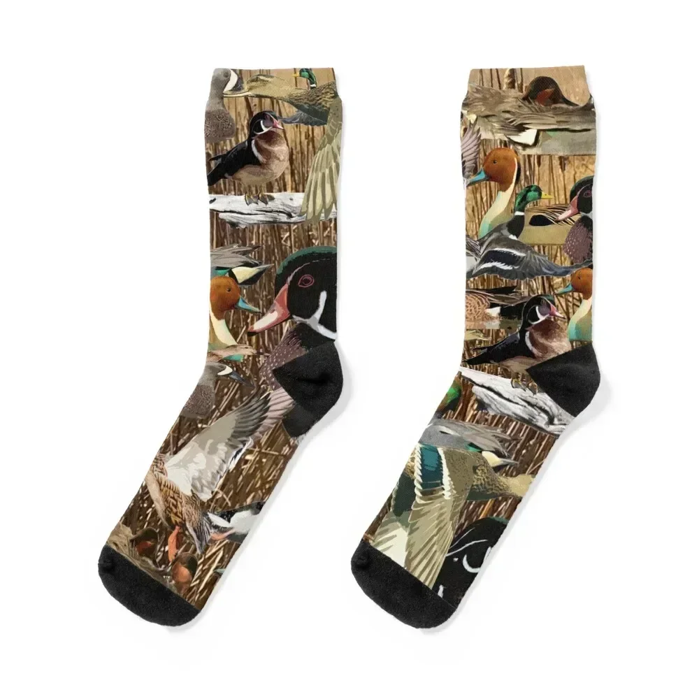 

Wood Ducks and Cattails Socks men cotton high quality with print Lots crazy Male Socks Women's