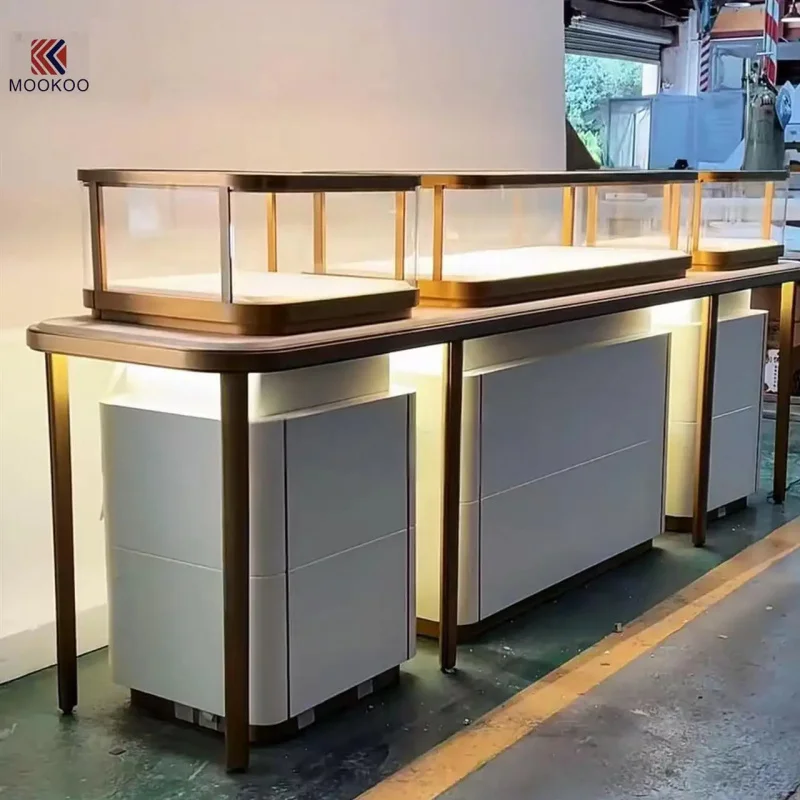 custom.Artisanal Luxury Metal & Glass Jewelry Showcase - Bespoke Premium Display Cabinet - view 6