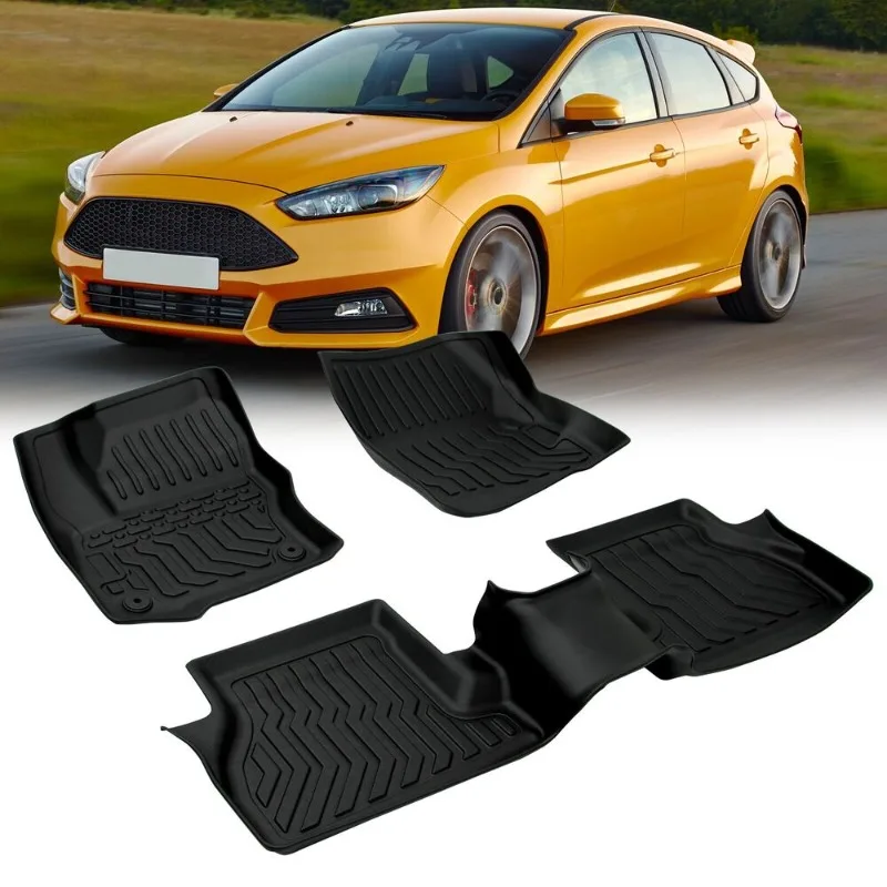 TPE Rubber Car Floor Mats For 12-18 Ford Focus All-Weather Cargo Liner TPE 3D United States