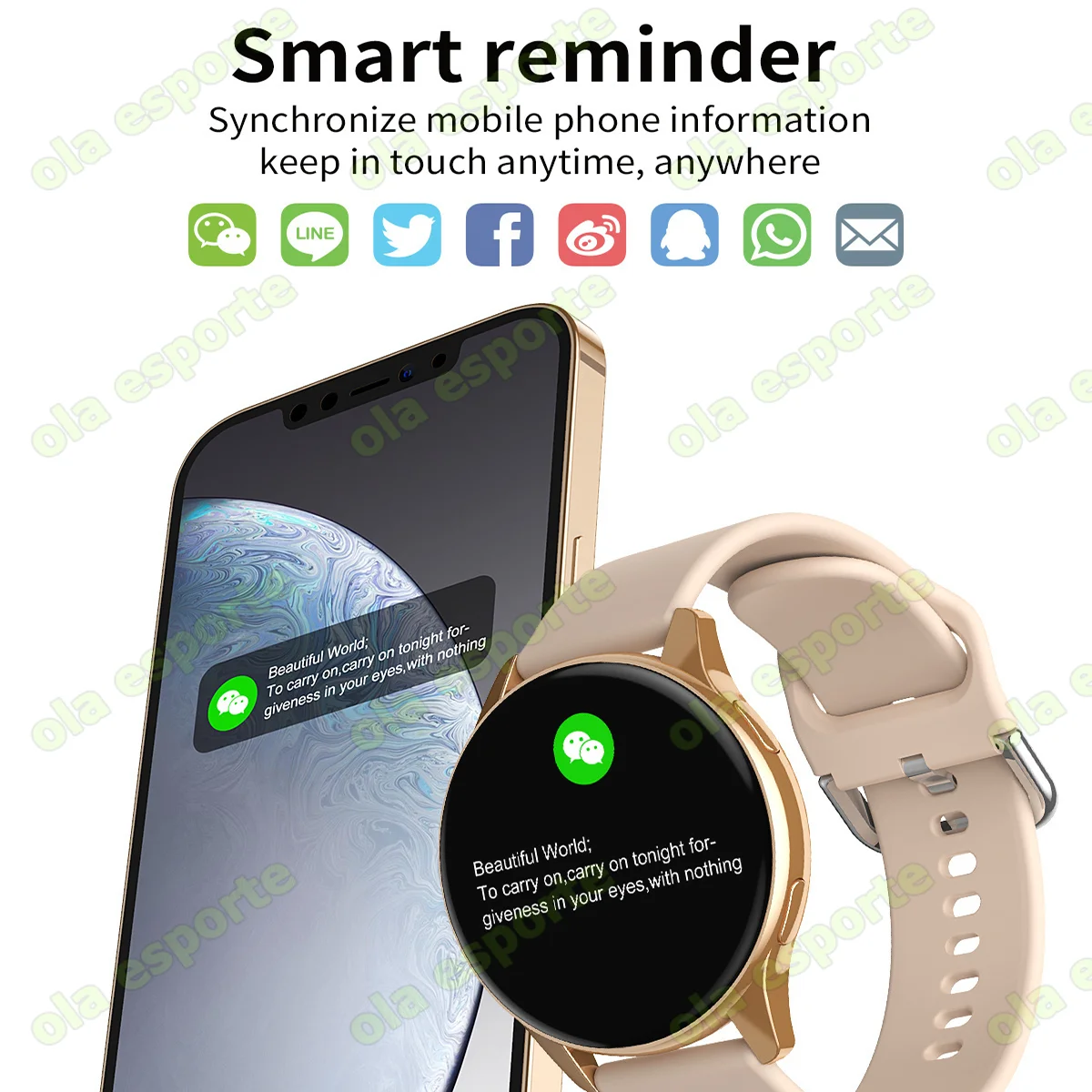 New For Galaxy Watch Active 2 Smart Watch Men Women Heart Rate Health Monitoring Sport Waterproof Bluetooth Call Smartwatch Men