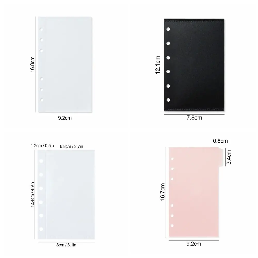 5pcs A6/A7 Binder Folders Inner Page PP 6 Hole Idol Photo Card Holder Album Shell Colorful Loose Leaf Inside Paper