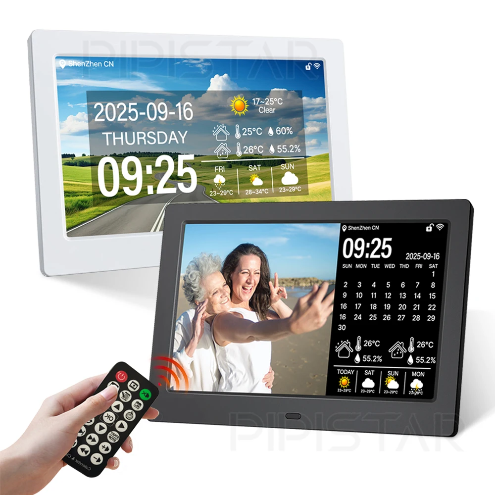 

WiFi 7"/10.1"Digital Calendar Dementia Clocks for Seniors Digital Photo Frame Weather Alarm Clock with Day and Date for Elderly