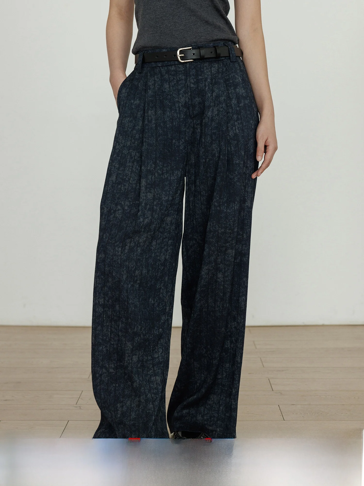 

Весенние женские повседневные брюки с высокой талией и широкими штанинами в стиле Old Money, свободные, длинные, для создания модного образа, с эффектом прохлады