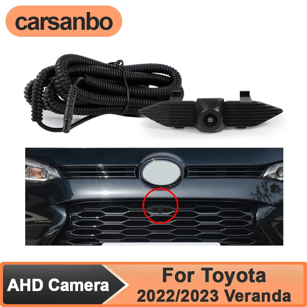 

Carsanbo AHD 1080P 150° Fisheye Vehicle Front View Camera for Toyota 2022/2023 Veranda Night Vision Waterproof Parking Monitor