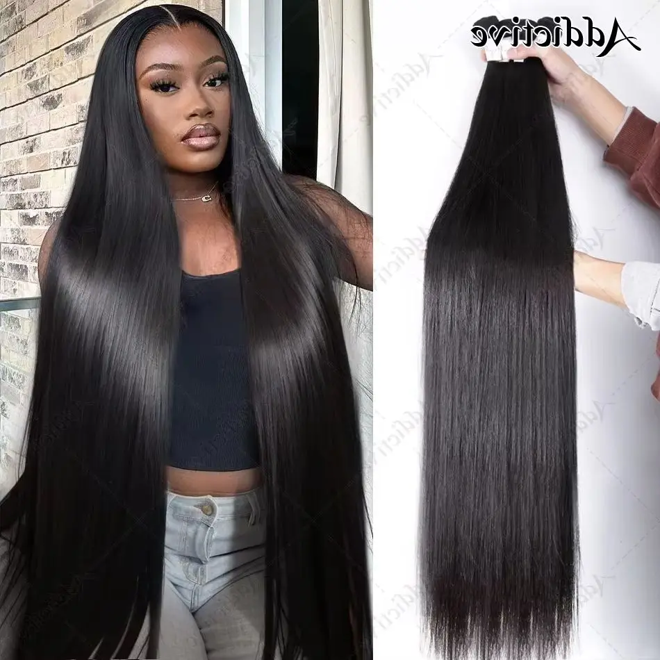 

30, 32, 40-дюймовые пучки, 3/4 шт., прямые бразильские волосы Remy, 100% пучки человеческих волос, необработанные волосы для наращивания, ткань для женщин