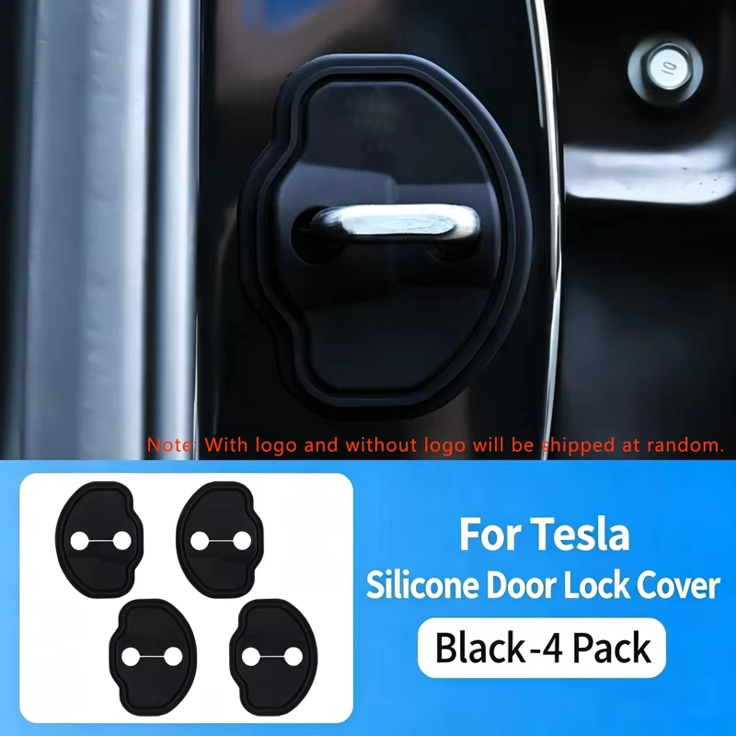 4Pcs Silicone Car Door Lock Cover Protective Sticker, Shock Absorber Anti-Scratch Guard for Electric Vehicle Accessories