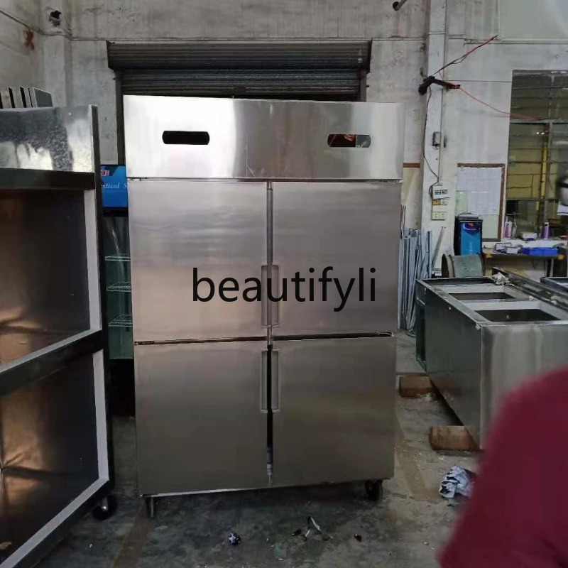 

commercial kitchen freezer, double temperature fresh-keeping cabinet stainless vertical freezer commercial large capacity