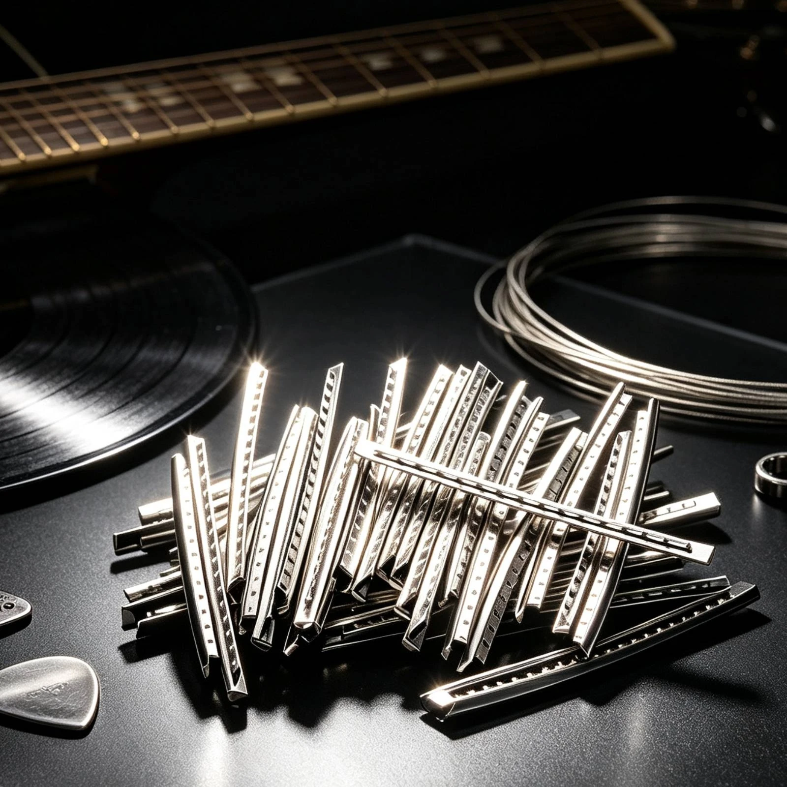 24 Pieces Guitar Fret Wire Radiused Fret Wire with Triangular Impressions Fretwire Long-Lasting Hardware Long-Lasting