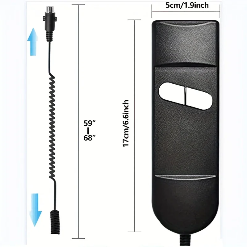 Okin OEM Remote Control 2 tombol Remote Control dengan 5 pin Plug pengganti Okin Limoss mesin kursi malas