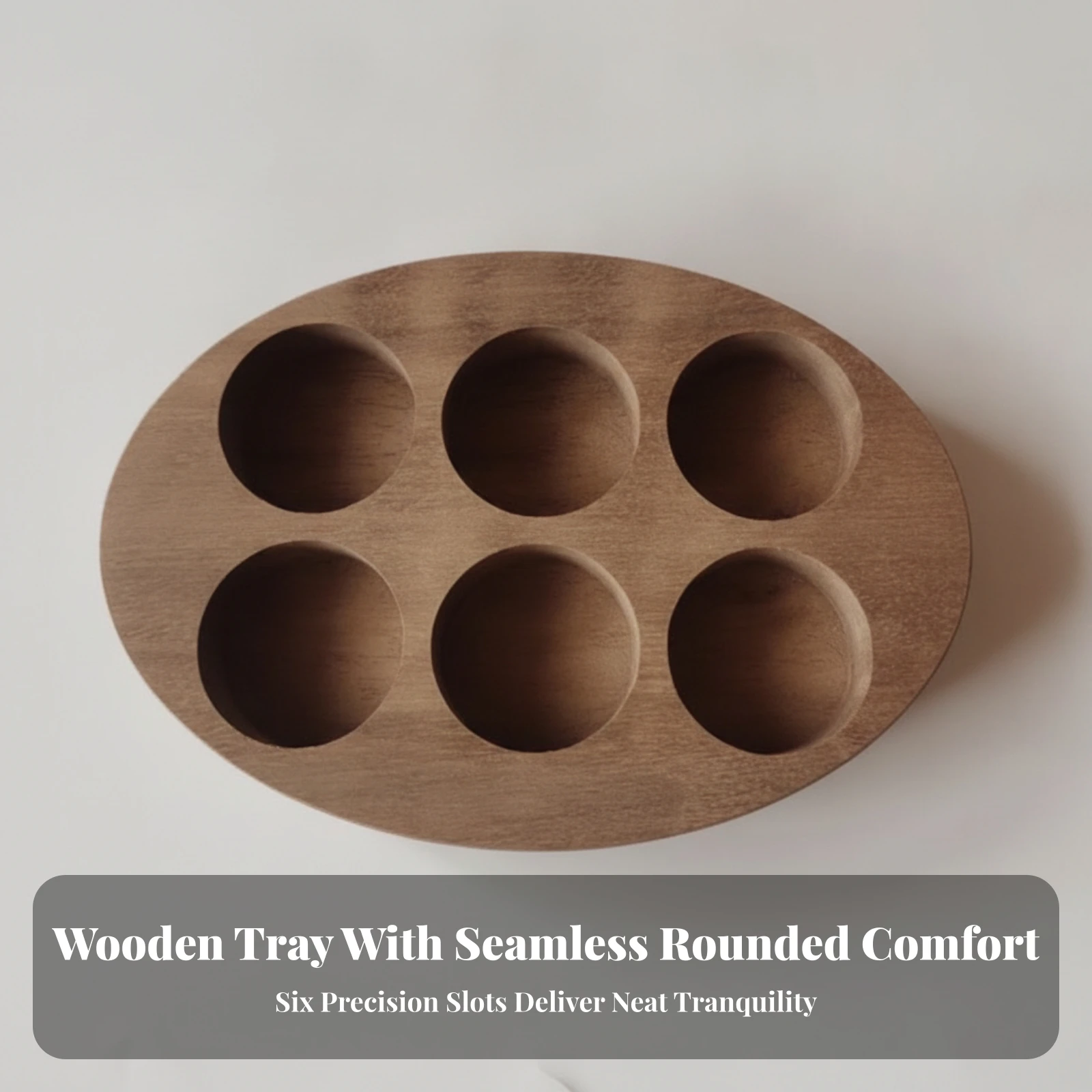 Essential Oil Display with 6 Slots Handmade Essential Oil Rack with 6 Slots Wooden Bottle Stand Sleek Sturdy