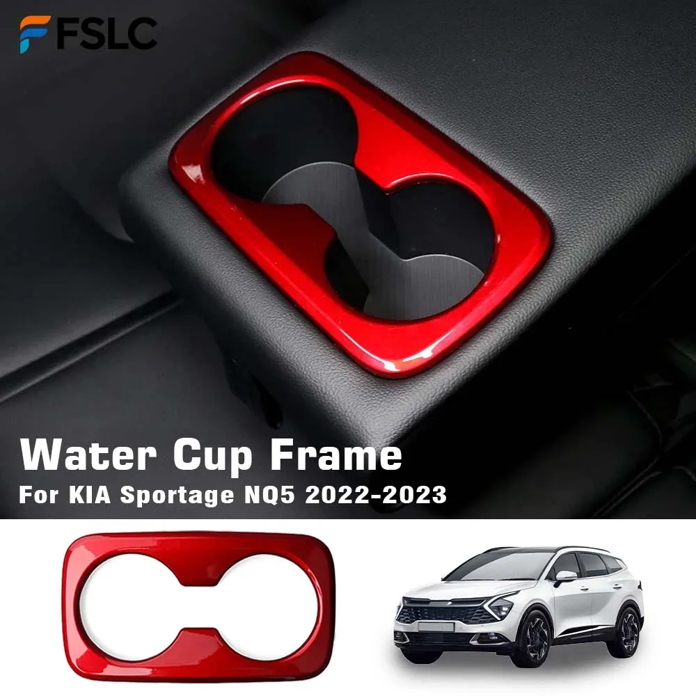 

Украшение рамки чашки с водой для KIA Sportage NQ5 2022 2023, красный подлокотник, рамка для автомобилей, аксессуары, Стайлинг, наклейки для интерьера