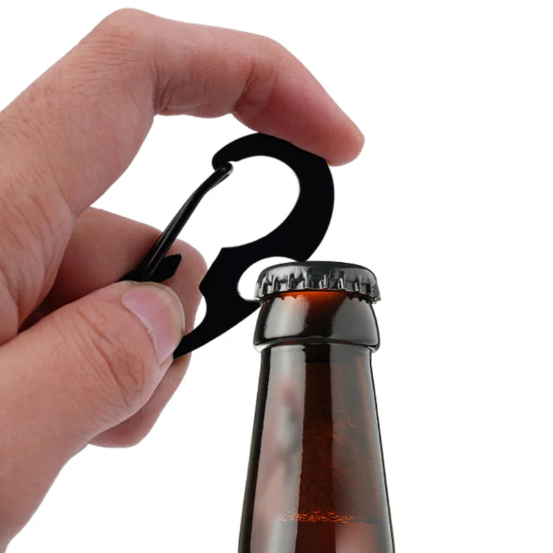 2PCS Multipurpose Key Ring Outdoor Camping Bottle Opener Carabiner Multi Pocket Tool Screwdriver Gadget Climbing Outdoor Tool