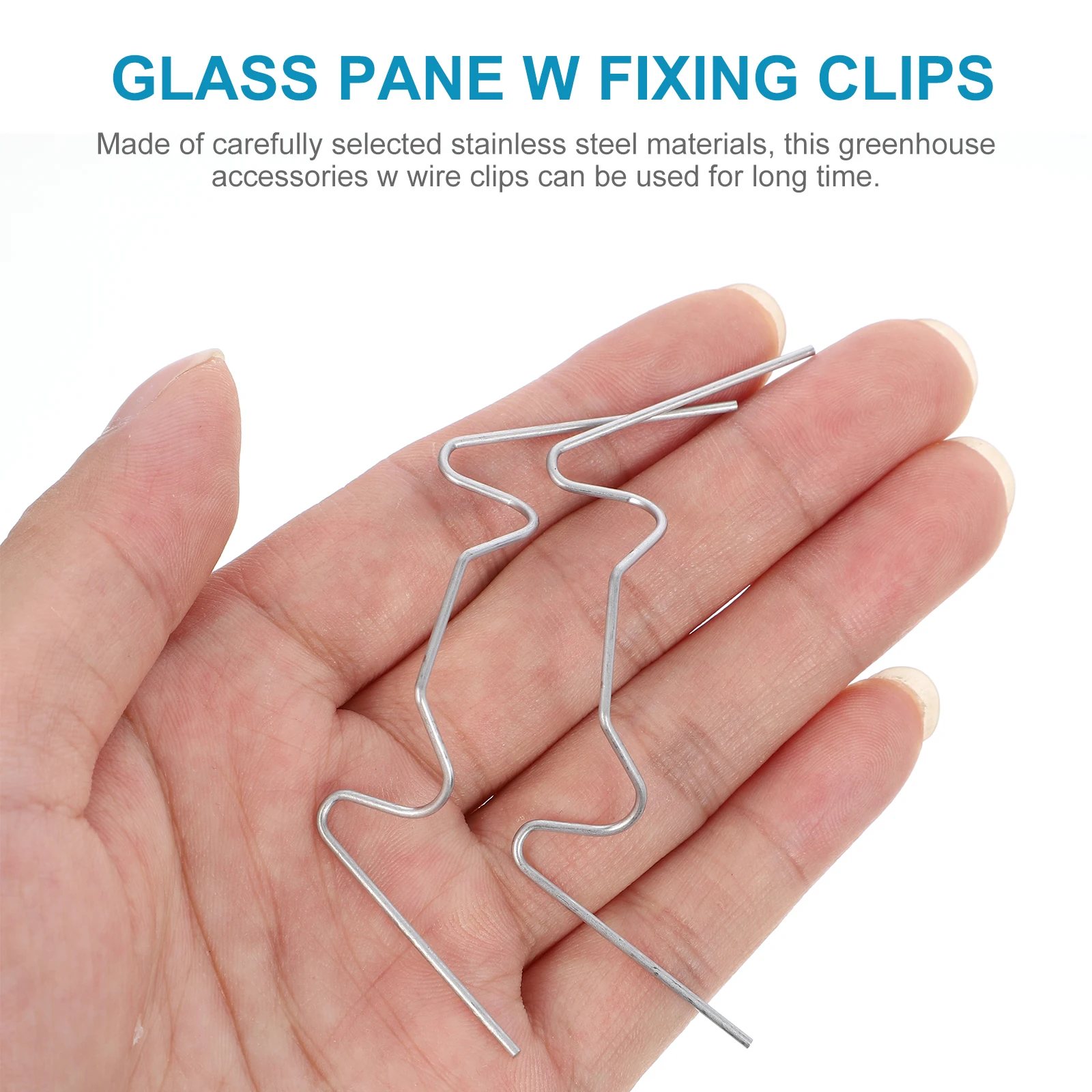 

25 Pcs Glass Clips Stainless Steel Greenhouse Accessories Pane Fixing Garden Steel W Wire Glass Clamps Supplies Wire Clamps