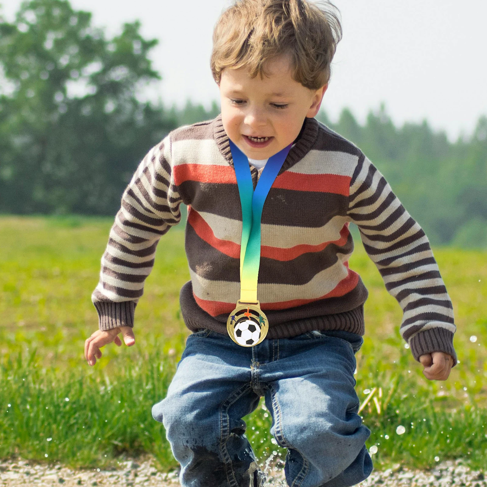 

6 Pcs Soccer Awards Sports Day Medals Realistic Football Prizes Winner for