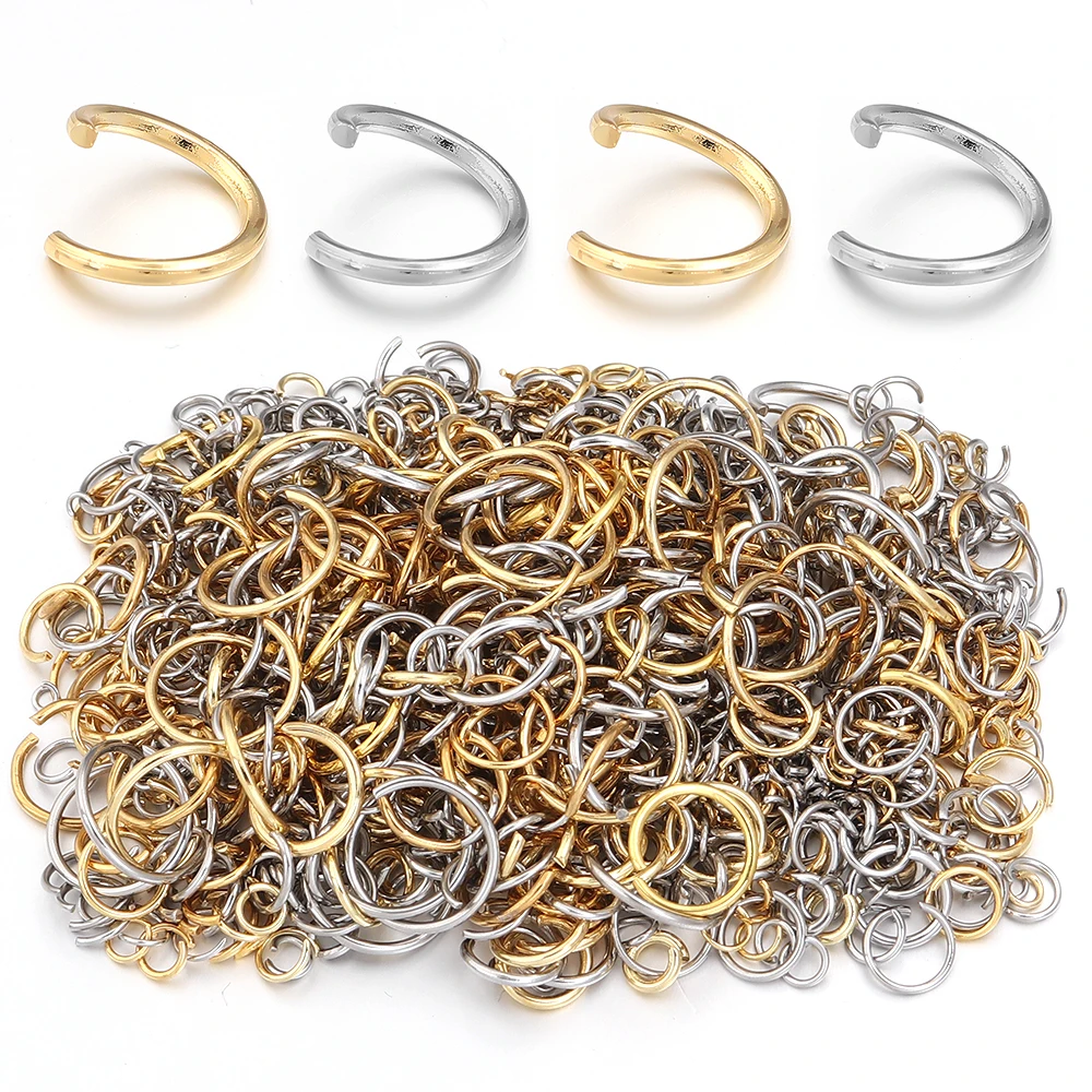 100/200pcs Stainless Steel Split Rings Open Jump Rings Connectors Necklace Bracelet Findings Connector For Jewelry Making