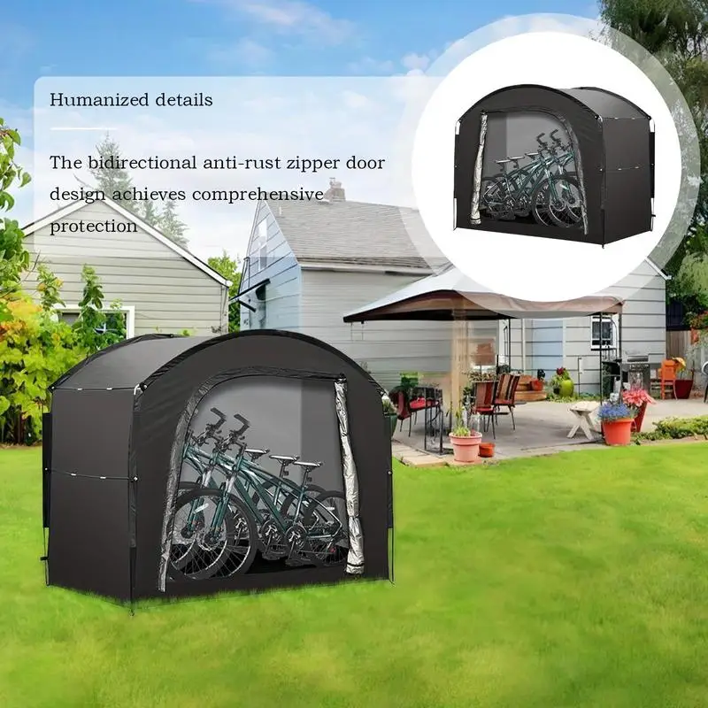 

Bike Storage Tent Oxford Cloth Motorcycle Organizer Shelter Waterproof Zipper Storage Accessories For Lawn Mower Pool Equipment