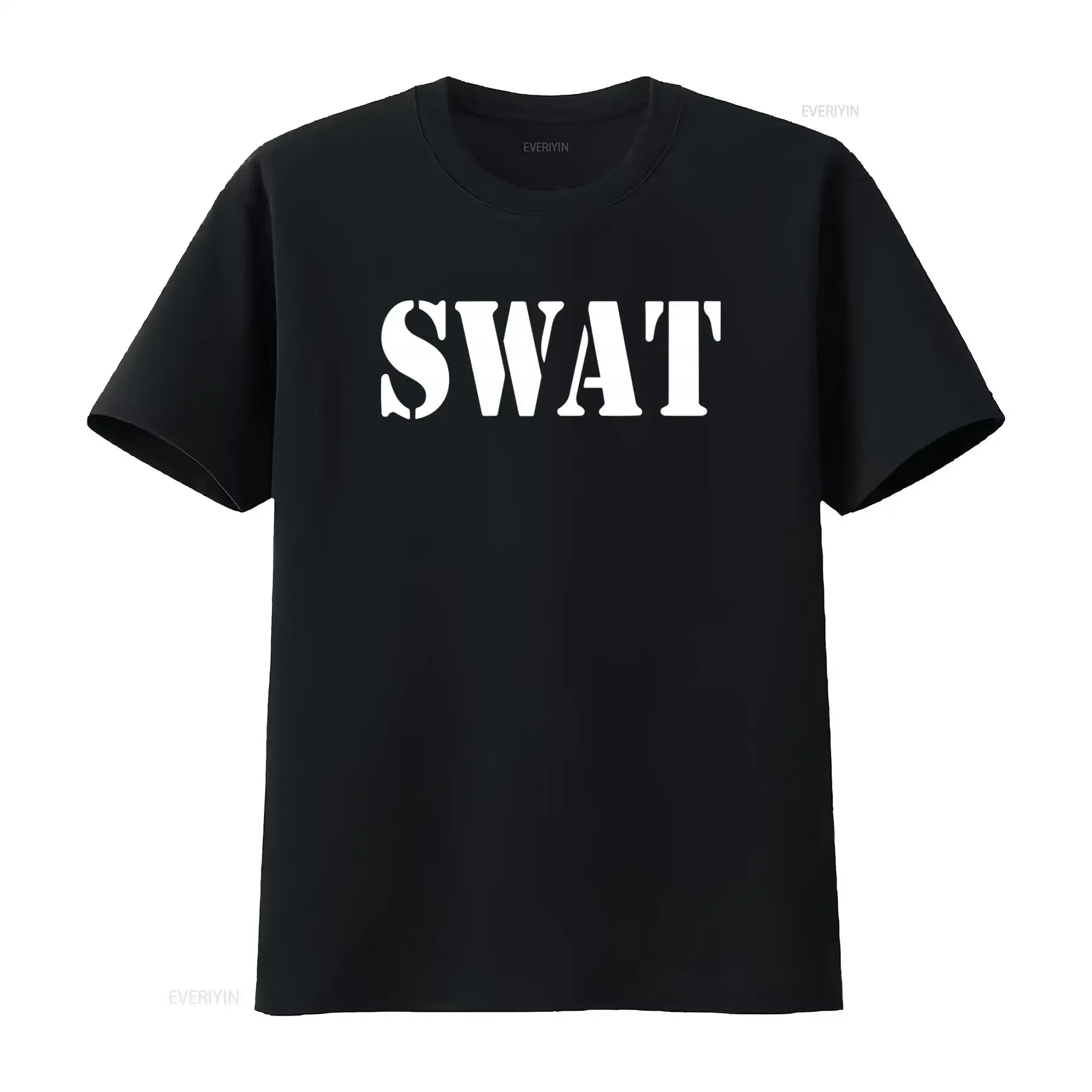 Swat T Shirt Mens Sniper Special Weapons And Tactics Fancy Dress Cotton vintage Washed Top For Everyday Wear Versatile